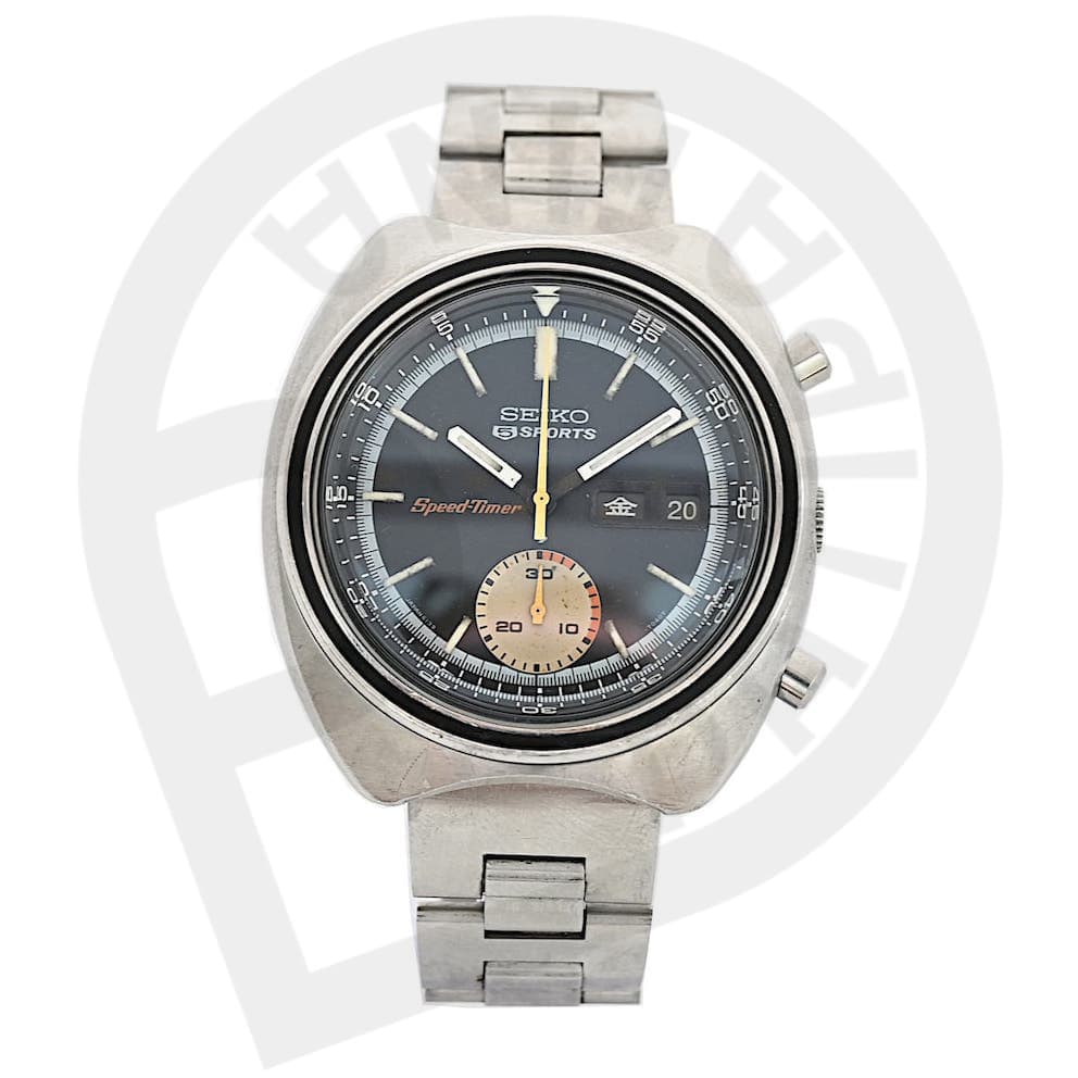 Seiko 6139-7020 (Black, Champagne Subdial)